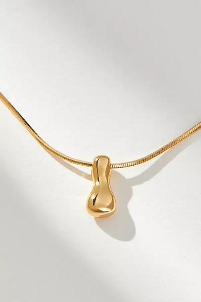 By Anthropologie Mini Bubble Letter Monogram Necklace In Multicolor