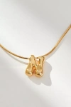 By Anthropologie Mini Bubble Letter Monogram Necklace In Multicolor