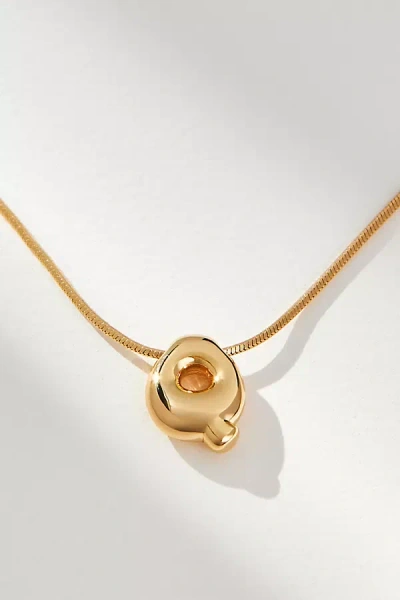 By Anthropologie Mini Bubble Letter Monogram Necklace In Multicolor