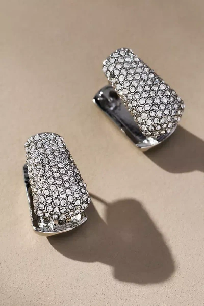 By Anthropologie Mini Glitz Huggie Hoop Earrings In Silver