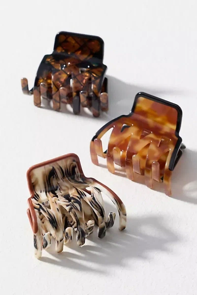 By Anthropologie Mini Hair Claw Clips, Set Of 3 In Sand