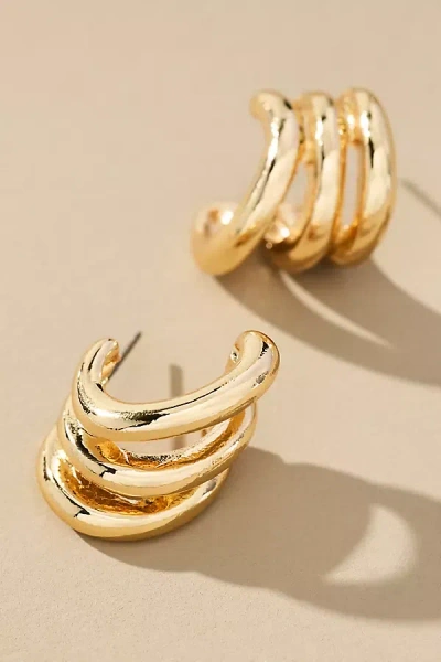 By Anthropologie Mini Hoop Stacker Earrings In Gold