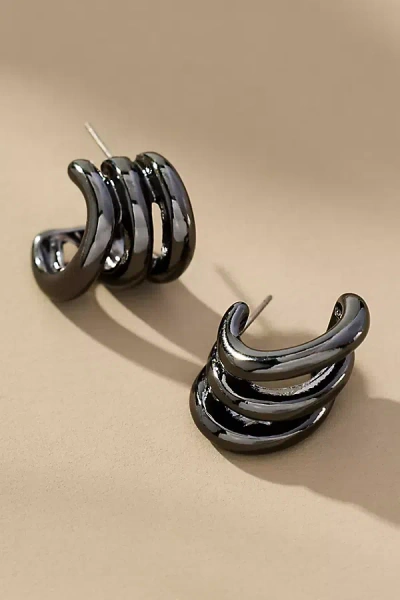 By Anthropologie Mini Hoop Stacker Earrings In Silver