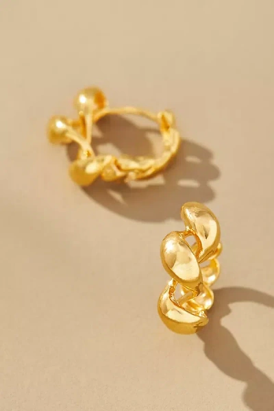 By Anthropologie Mini Ribbon Huggie Hoop Earrings In Gold