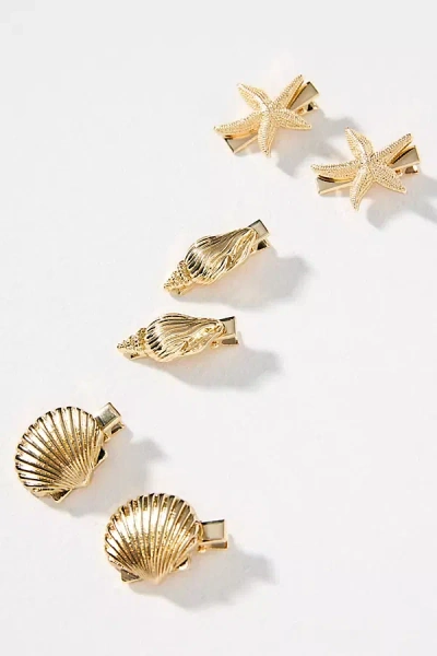 By Anthropologie Mini Shell Hair Clips, Set Of 6