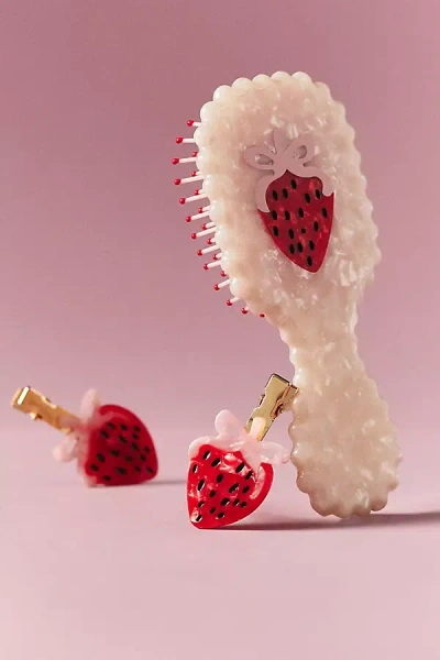 By Anthropologie Mini Strawberry Brush In Pink