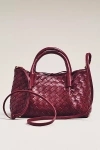 By Anthropologie Mini Top-handle Woven Tote With Wallet In Purple
