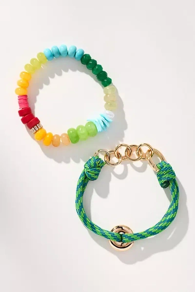 By Anthropologie Mixed Bead Bracelets, Set Of 2