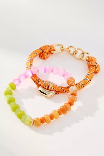 By Anthropologie Mixed Bead Bracelets, Set Of 2