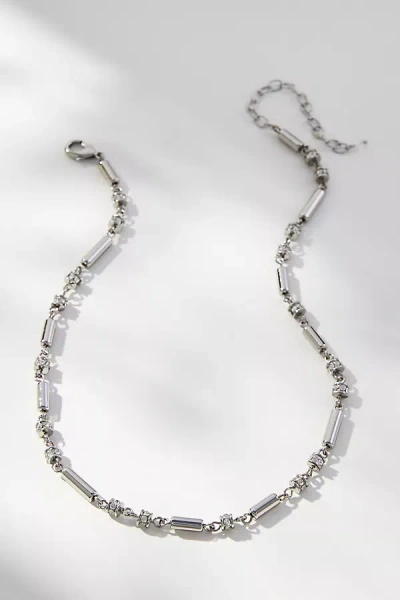 By Anthropologie Mixed Bead Chain Necklace In Silver