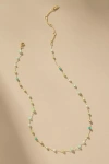 By Anthropologie Mixed Bead Dainty Necklace In Blue