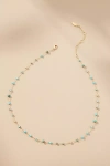By Anthropologie Mixed Bead Dainty Necklace In Blue