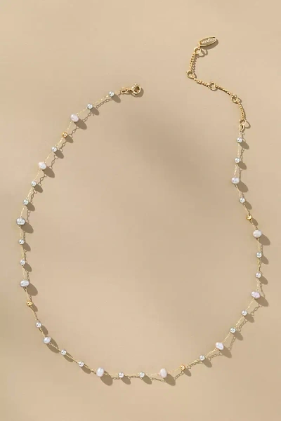 By Anthropologie Mixed Bead Dainty Necklace In Gold
