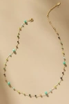 By Anthropologie Mixed Bead Dainty Necklace In Green
