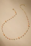 By Anthropologie Mixed Bead Dainty Necklace In Orange