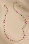 By Anthropologie Mixed Bead Dainty Necklace In Purple