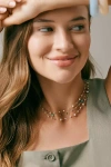 By Anthropologie Mixed Bead Dainty Necklace In Sand