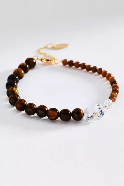 By Anthropologie Mixed Beaded Bracelet In Brown