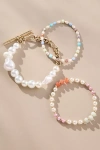 By Anthropologie Mixed Beaded Stretch Bracelets, Set Of 3