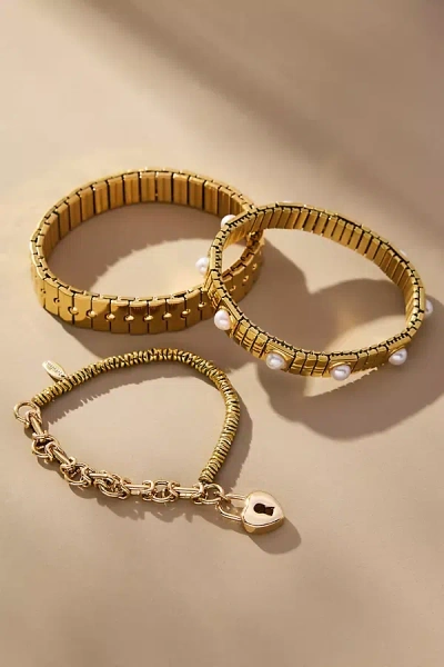 By Anthropologie Mixed Beaded Stretch Bracelets, Set Of 3