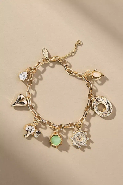 By Anthropologie Mixed Charm Bracelet In Green