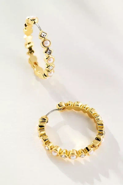 By Anthropologie Mixed Crystal & Pearl Earrings