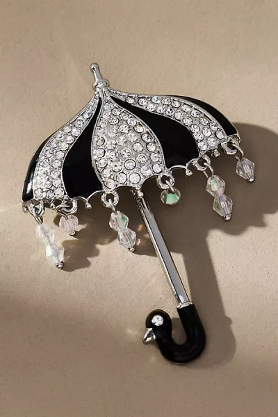 By Anthropologie Mixed Crystal Animal Icon Brooch In Black