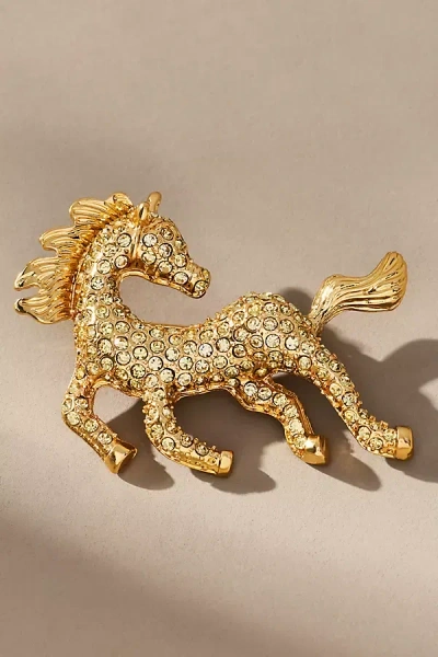 By Anthropologie Mixed Crystal Animal Icon Brooch In Gold