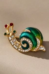 By Anthropologie Mixed Crystal Animal Icon Brooch In Green