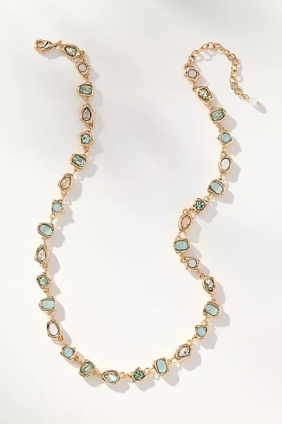 By Anthropologie Mixed Crystal Collar Necklace In Green