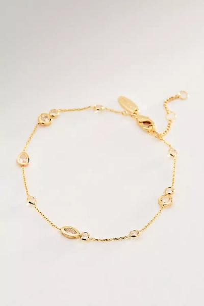 By Anthropologie Mixed Crystal Delicate Bracelet In Gold