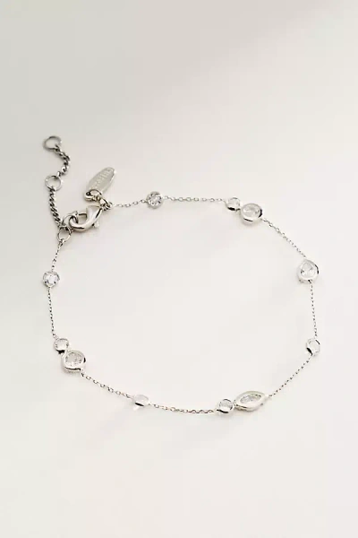 By Anthropologie Mixed Crystal Delicate Bracelet In White