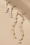 BY ANTHROPOLOGIE MIXED CRYSTAL DROP EARRINGS, SET OF 2