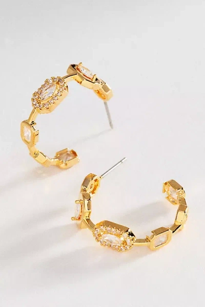 By Anthropologie Mixed Crystal Mini Hoop Earrings In Gold