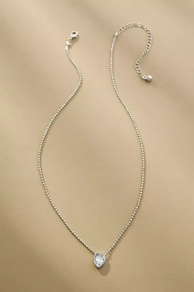 By Anthropologie Mixed Crystal Necklace In Grey