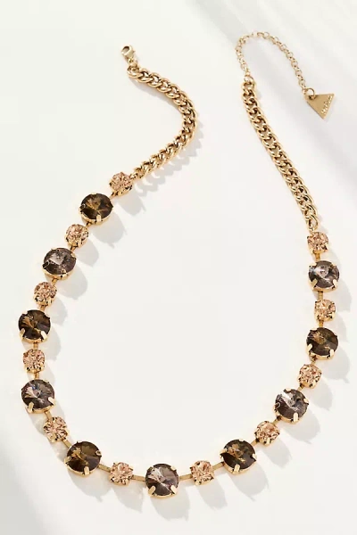 By Anthropologie Mixed Crystals Necklace In Sand