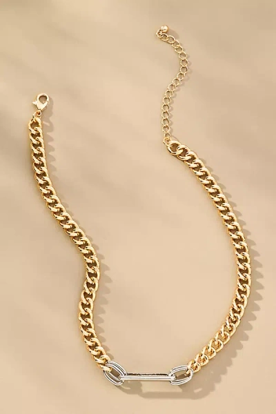 By Anthropologie Mixed Metal Chain Necklace In Gold