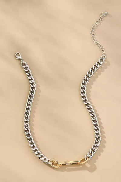 By Anthropologie Mixed Metal Chain Necklace In Silver