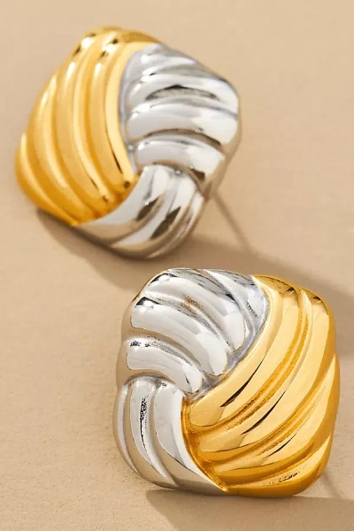 By Anthropologie Mixed Metal Crisscross Post Earrings