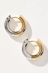 By Anthropologie Mixed Metal Huggie Hoop Earrings