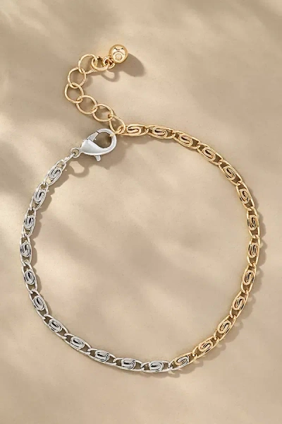 By Anthropologie Mixed Metal Link Bracelet In Multi