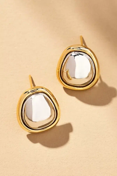 By Anthropologie Mixed Metal Post Earrings In Red