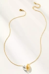 By Anthropologie Mixed Metal Puffy Heart Charm Necklace In Multicolor