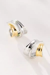 By Anthropologie Mixed Metal Split Huggie Hoop Earrings