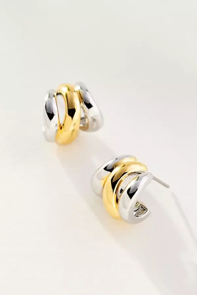 By Anthropologie Mixed-metal Triple Motif Post Earrings