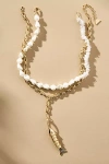 By Anthropologie Mixed Pearl Layered Charm Necklace