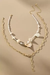By Anthropologie Mixed Pearl Layered Charm Necklace