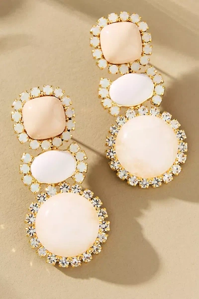 By Anthropologie Mixed Shape Crystal Drop Earrings In White