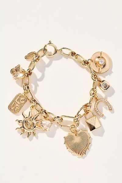 By Anthropologie Mixed Up Fun Charm Bracelet In Gold