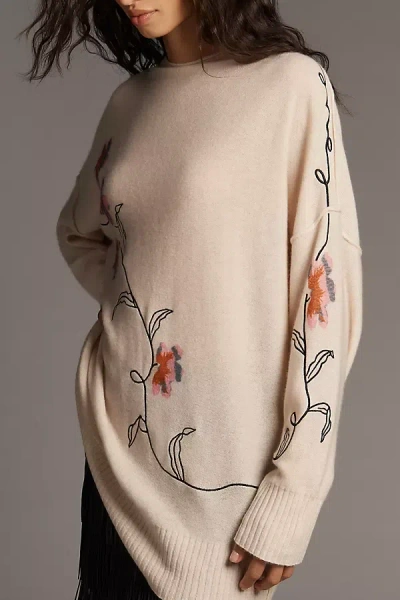 By Anthropologie Mock-neck Cashmere Sweater In Neutral